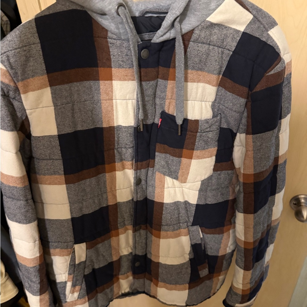 Men’s Levi's Plaid Hooded Shacket - Medium